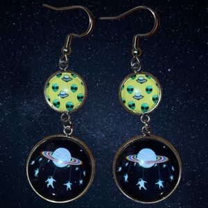 Aliens Dangling Earrings
